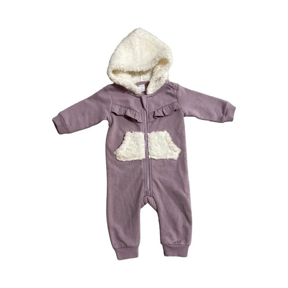 Petit Lem Romper - 3 months Fuzzy Hood - Picture 1 of 5